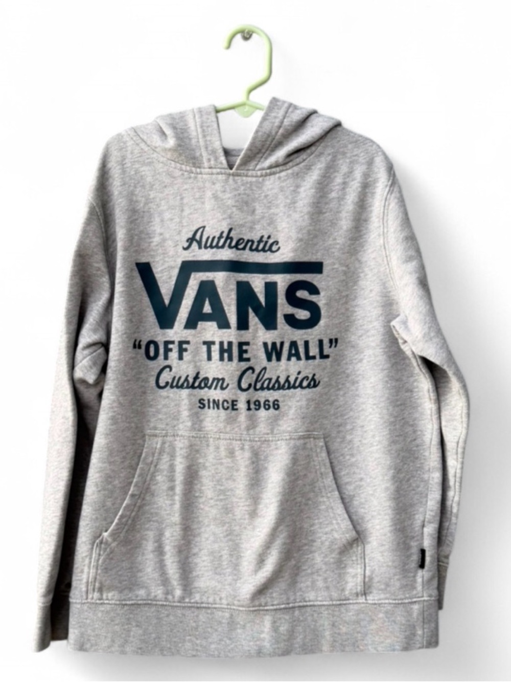 Vans Kids Light Gray Crewneck Hoodie with Navy Logo